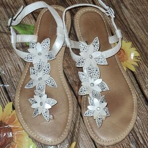 Elegant Floral White Sandals